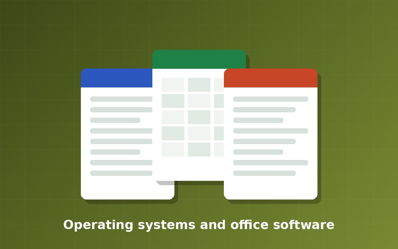 Word processor, spreadsheet and email illustration